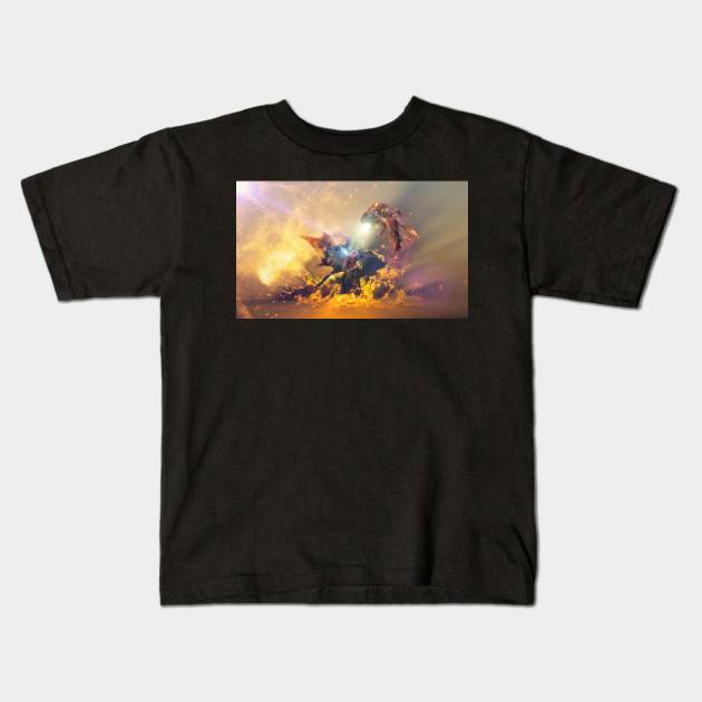 DRAGON FIGHT ART PRINTS Kids T-Shirt by MICHAEL ZHOU